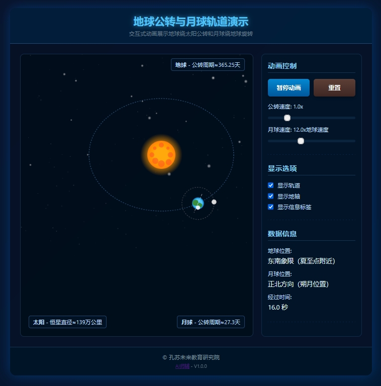 地球公转与月球轨道演示