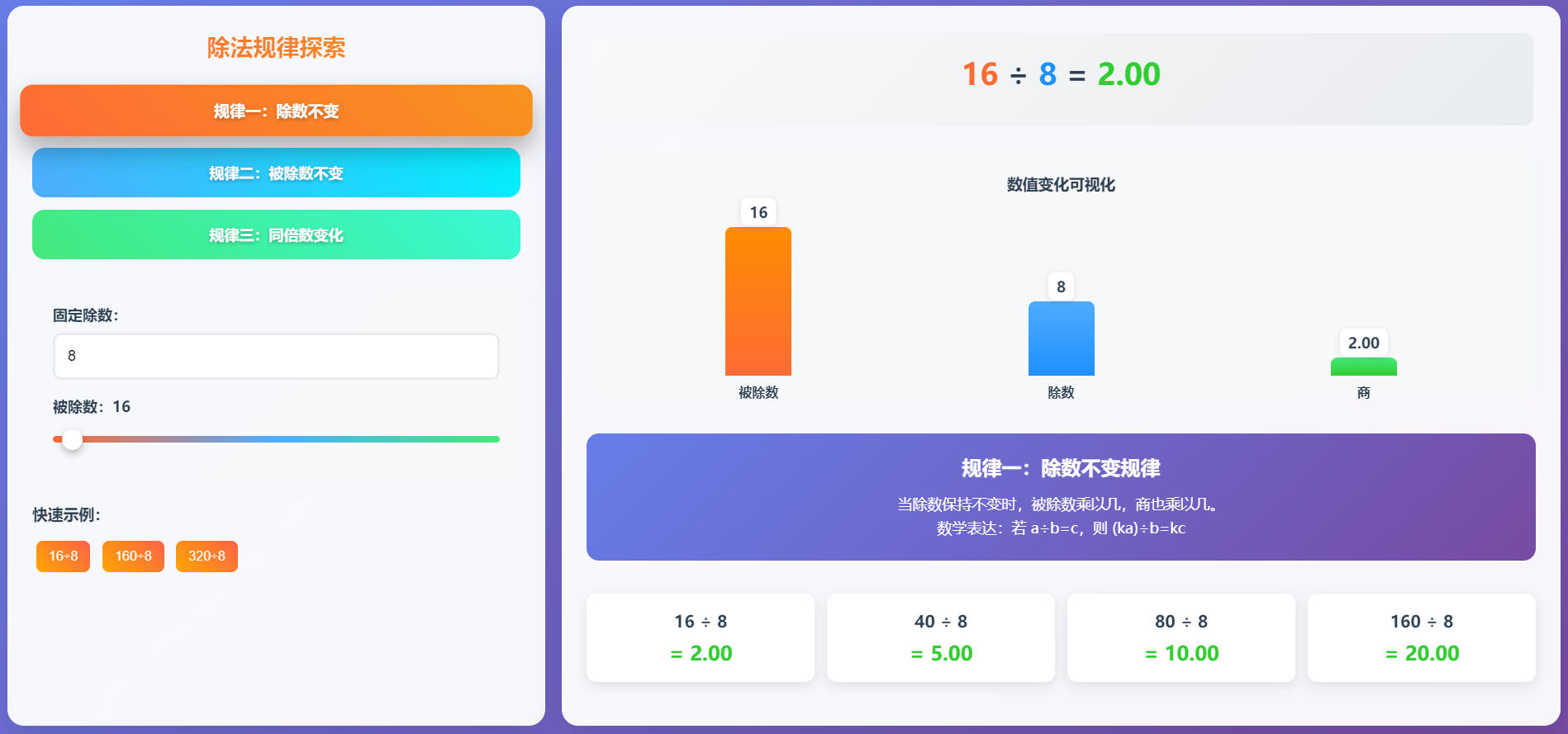整数除法商的变化规律